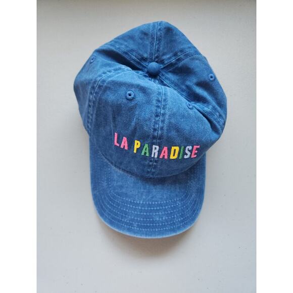 NWT Kerri Rosenthal LA Paradise Embroidered Baseball Cap One Size Blue - Picture 2 of 11
